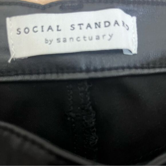 Social Standard by Sanctuary Faux Leather Skinny Ankle Pants Sz 10 - Picture 8 of 10